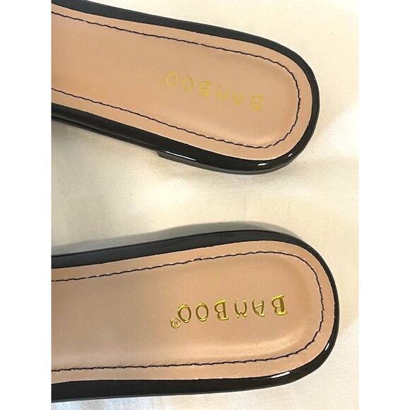 BAMBOO Women's Square Toe Jeweled Embellishment Slip On Flat Sandal Sz 9 - Picture 3 of 6